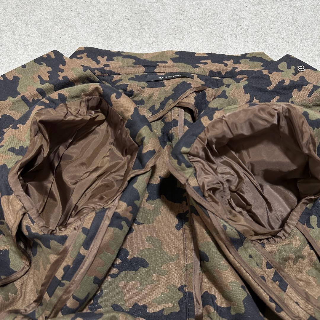 新品・ブートニエール付✨　44(S) 迷彩　タリアトーレ　アンコンジャケット　茶