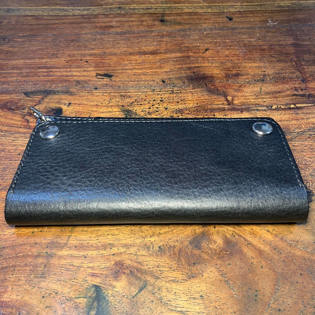 トラッカーウォレット　ブラック　国産本革　レザークラフト