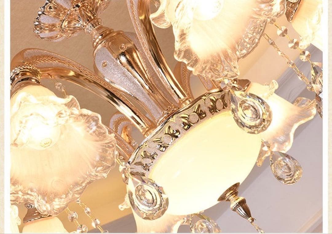 み*ん様 ゴールドクリアシャンデリア 6灯