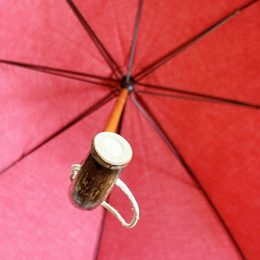 45R 45rpm 日傘 ケース付き ヒッコリー　RED 赤　ストライプ　長傘