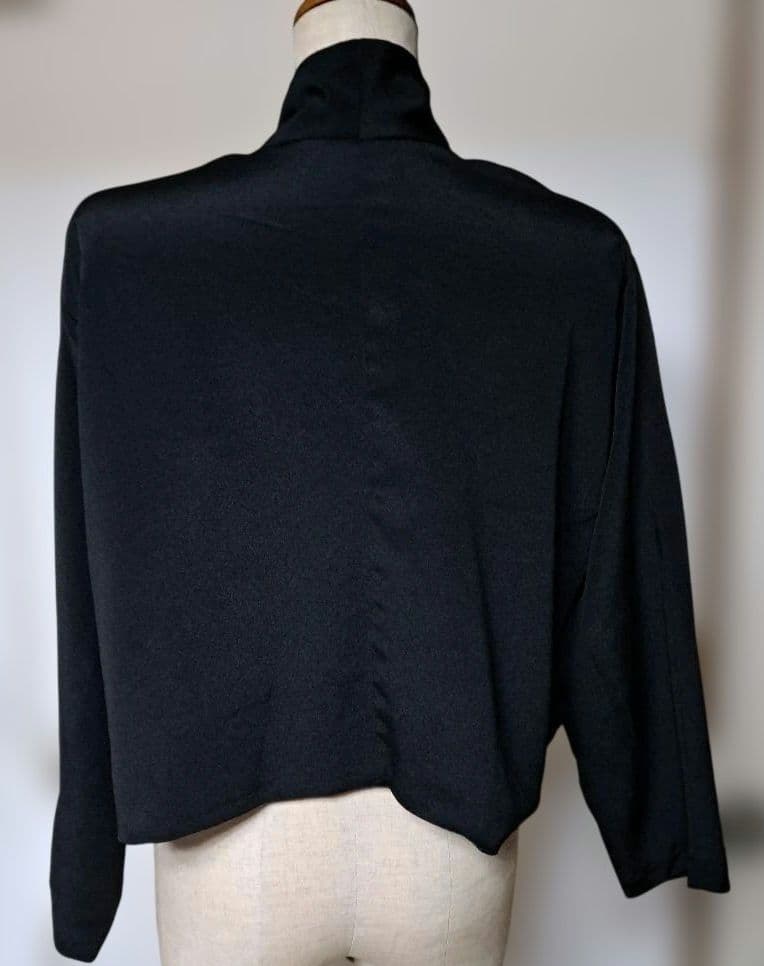 留袖 リメイクボレロ付きロングドレス　鶴と雲模様