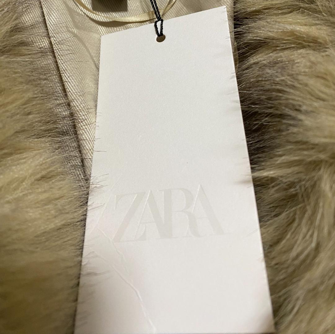 新品‼ ZARA ショートフェイクファーコート ライトベージュ S