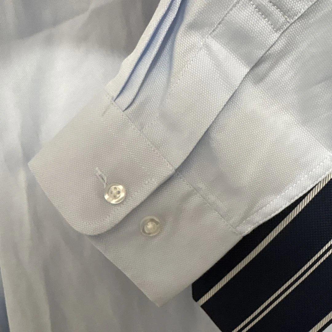 BEAMS EDSIGN紺色ストライプ スーツ(160cm)ワイシャツネクタイ付