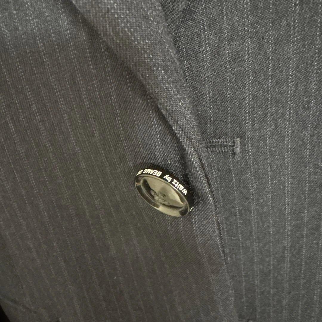 BEAMS EDSIGN紺色ストライプ スーツ(160cm)ワイシャツネクタイ付