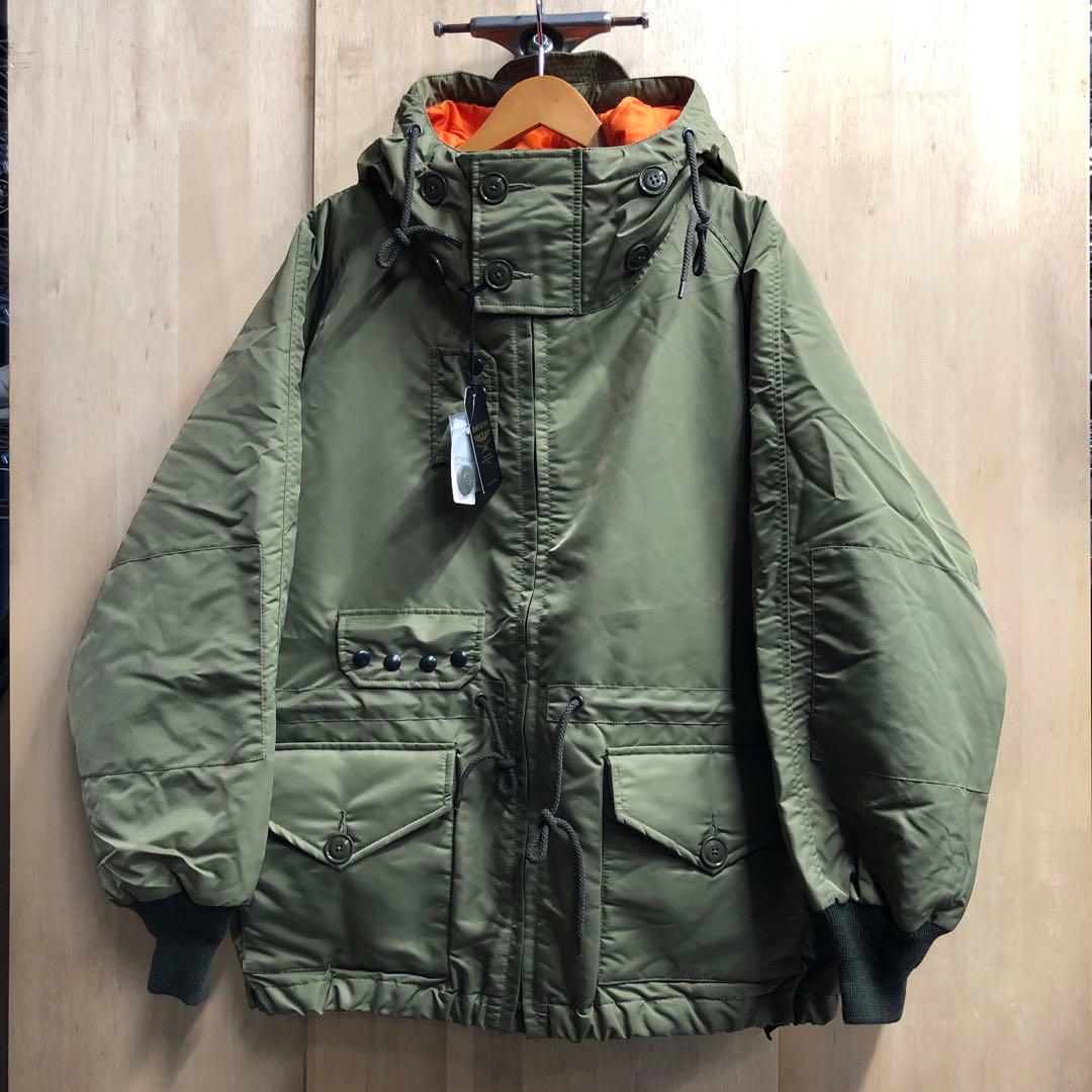 ヒューストン ミリタリー スモックパーカー ジャケット 中綿入り XL オリーブ