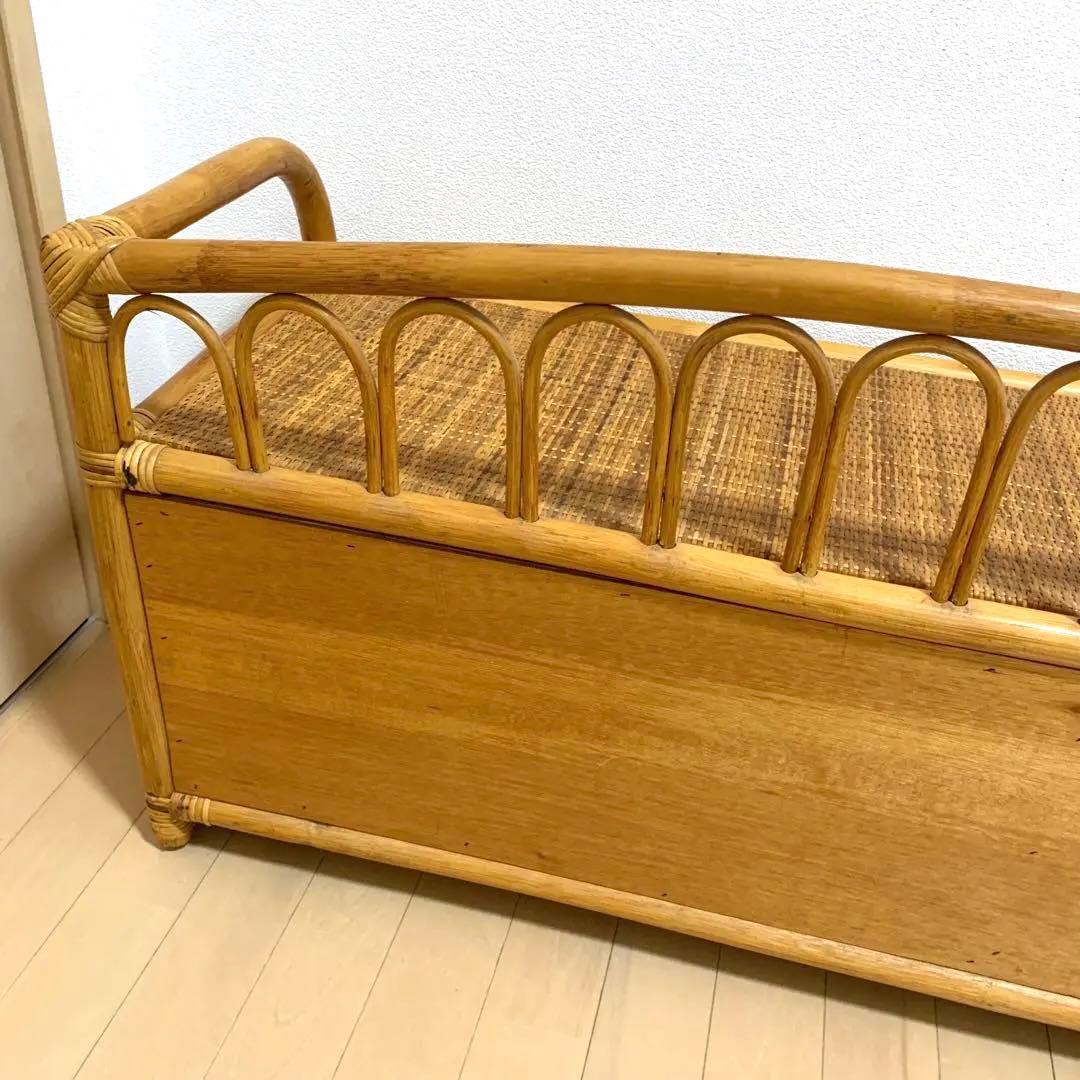 籐　ラタン 製　サイドボードチェスト ヴィンテージ 古家具　横幅108cm