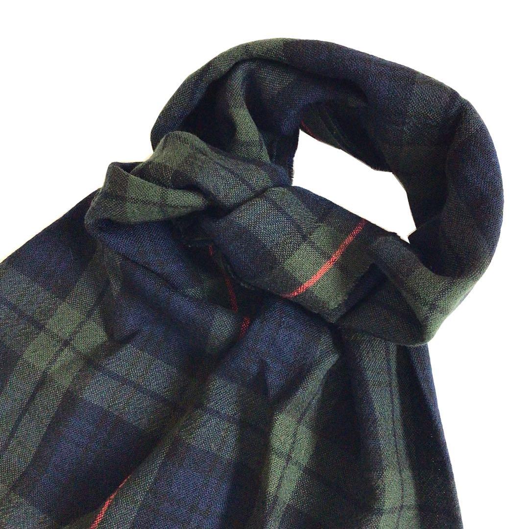 【廃盤希少】Drake’s ネイビーチェックメリノスカーフ アナトミカ 西口修平