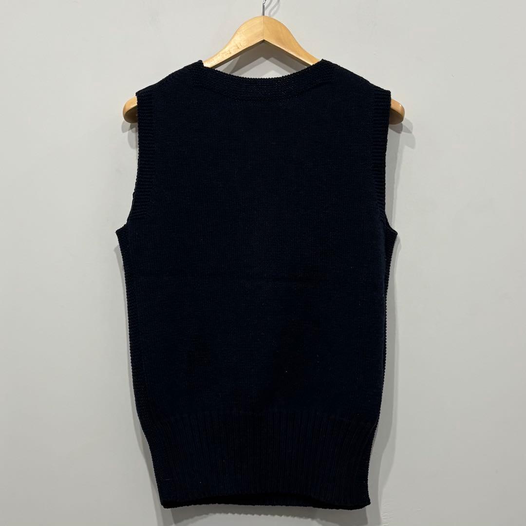 美品 ナイジェルケーボン イベリコ ウール ニット ベスト 48 ネイビー