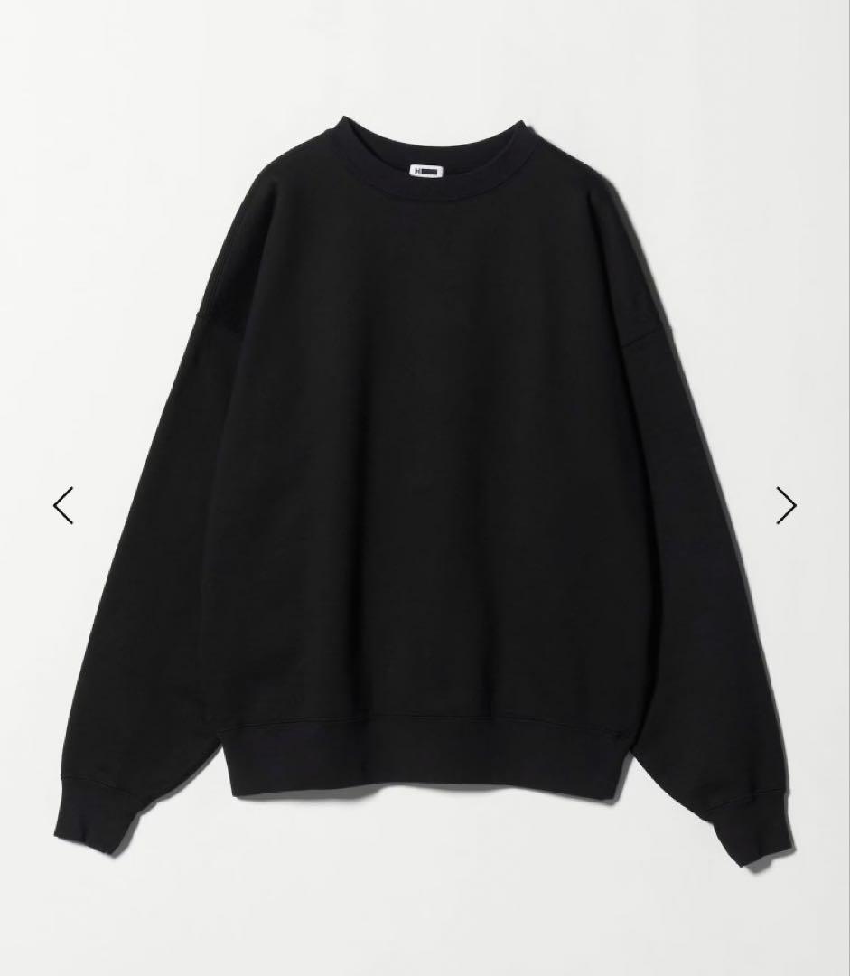 ＜H＞エッセンシャル スウェット クルーネック　ブラック
