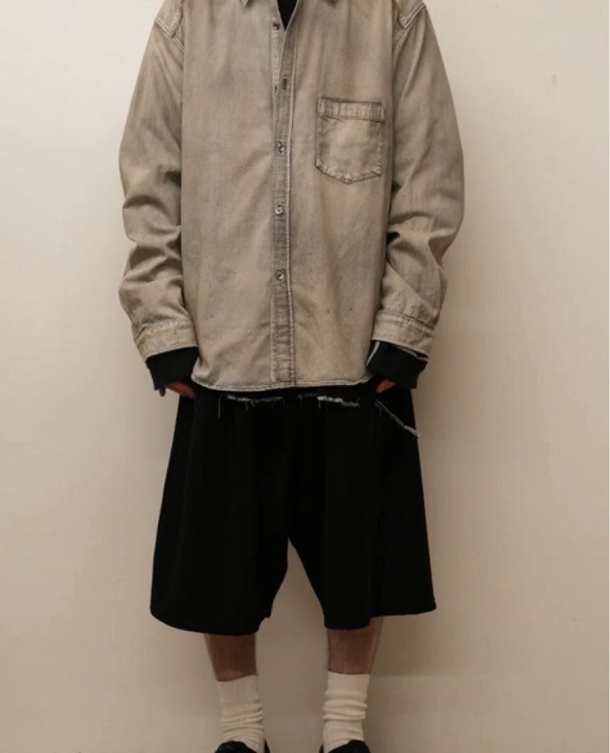 パンツ 25aw ancellm 3/4 TUCK SWEAT SHORTS