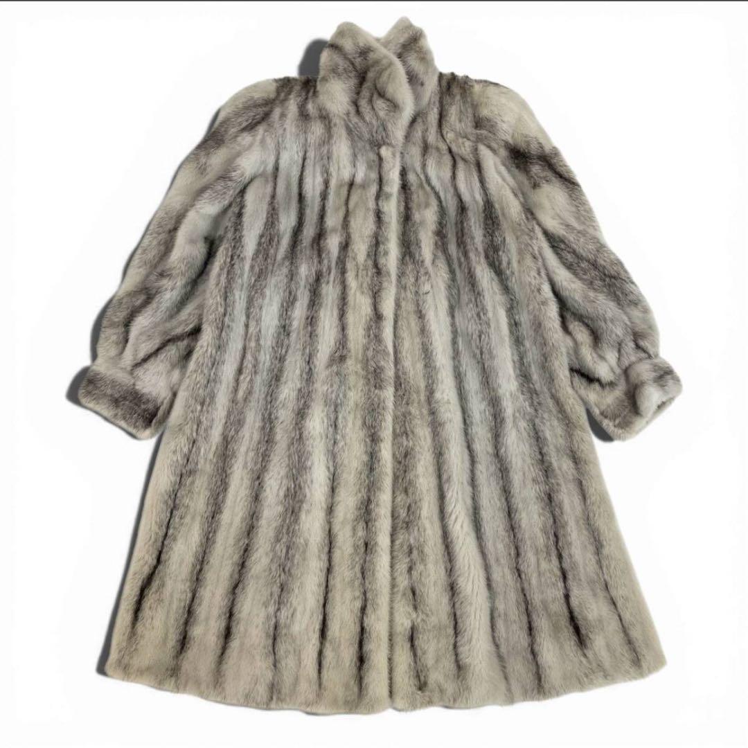 SAGA MINK サガロイヤル クロスミンク ロング コート 毛皮 コート