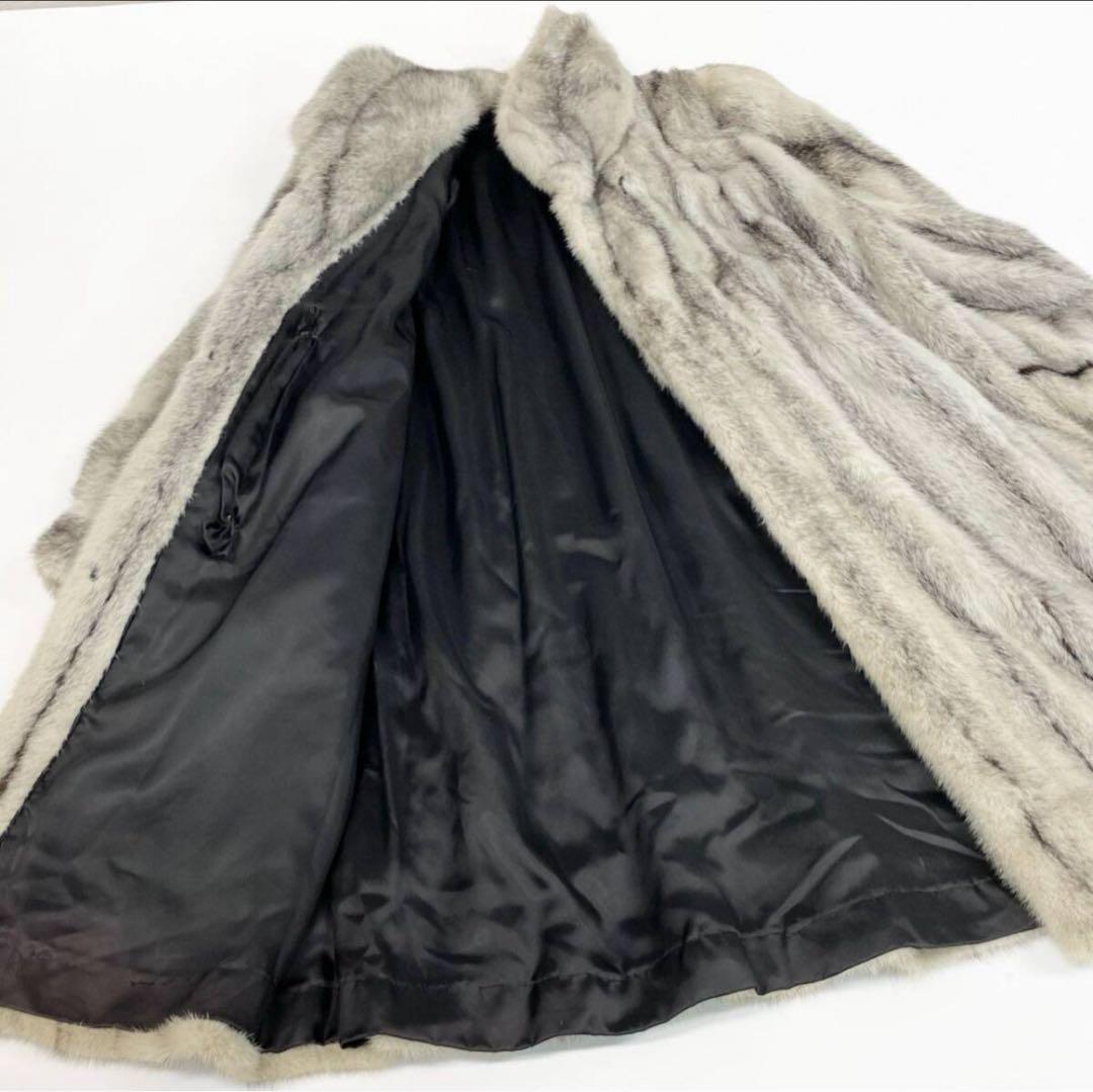 SAGA MINK サガロイヤル クロスミンク ロング コート 毛皮 コート