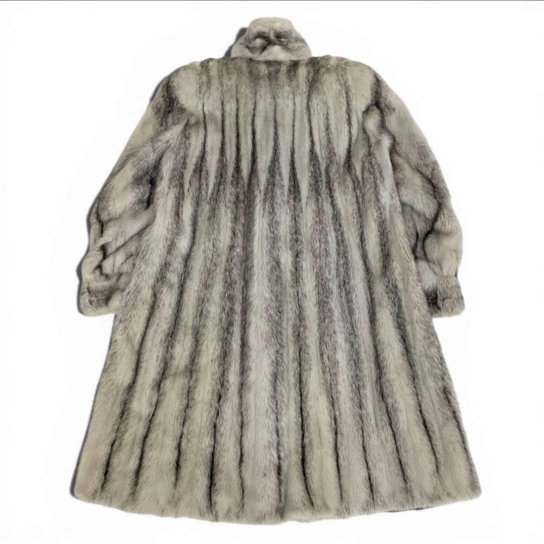 SAGA MINK サガロイヤル クロスミンク ロング コート 毛皮 コート