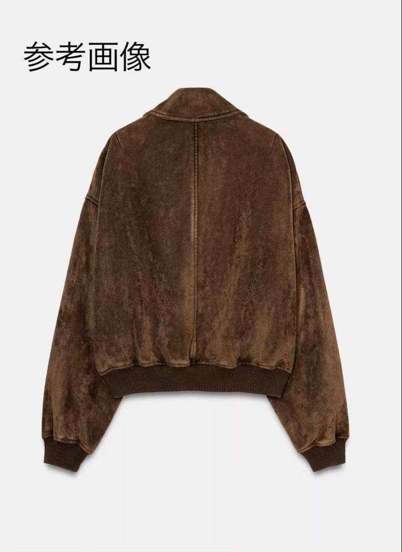 ZARA ザラ　フェイクスエードジャケット　ダークブラウン
