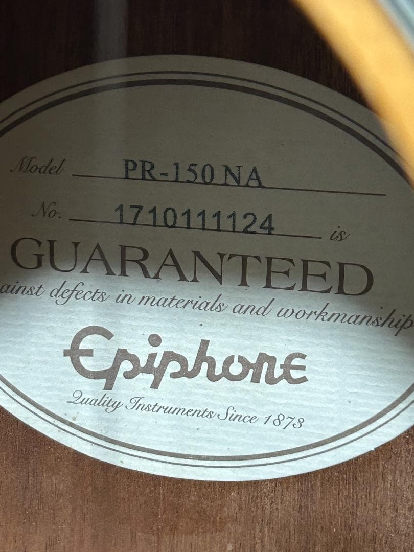 Epiphone アコースティックギター PR-150 NA ナチュラル 美品