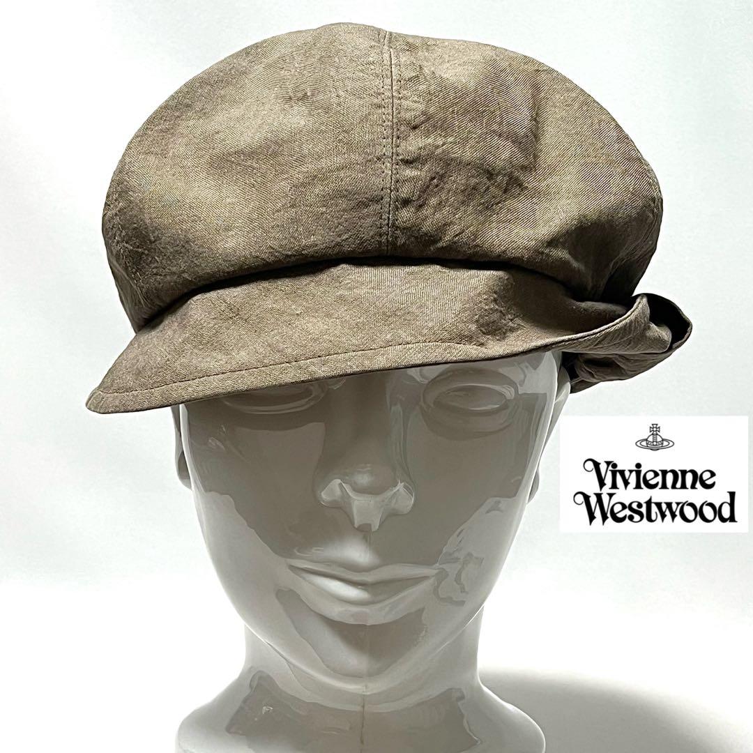 【美品】Vivienne Westwood 日本製オーヴ刺繍リネン製キャスケット