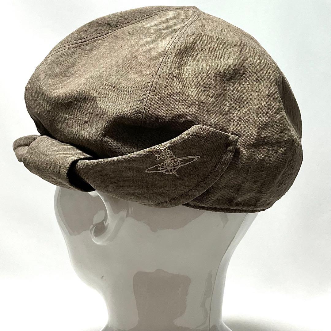 【美品】Vivienne Westwood 日本製オーヴ刺繍リネン製キャスケット