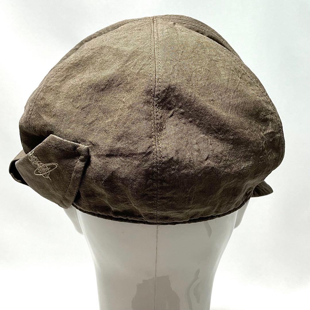 【美品】Vivienne Westwood 日本製オーヴ刺繍リネン製キャスケット