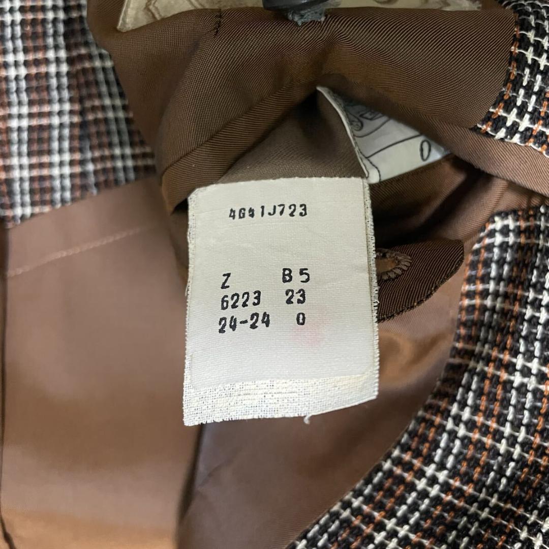 ロロピアーナ ミンクツイードテーラードジャケット チェック柄 ブラウン Mサイズ