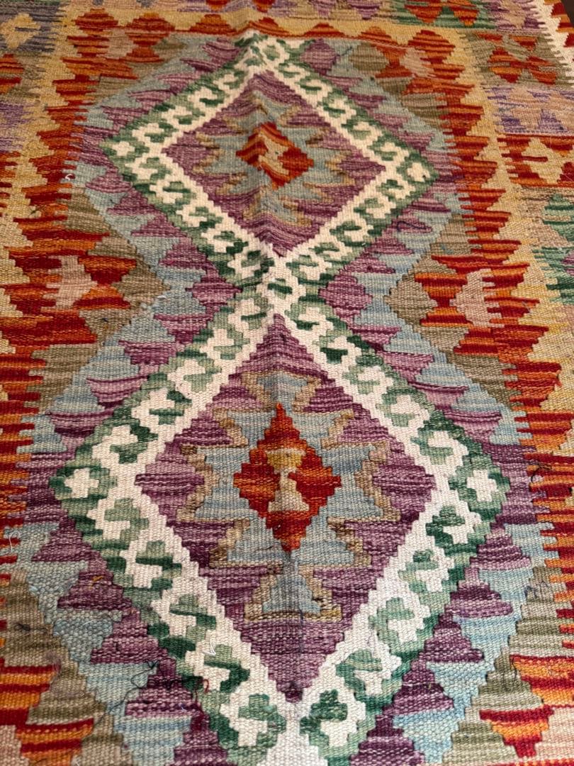 Vol.4アフガニスタン　遊牧民　手織りキリム　アクセントラグ　120×88①