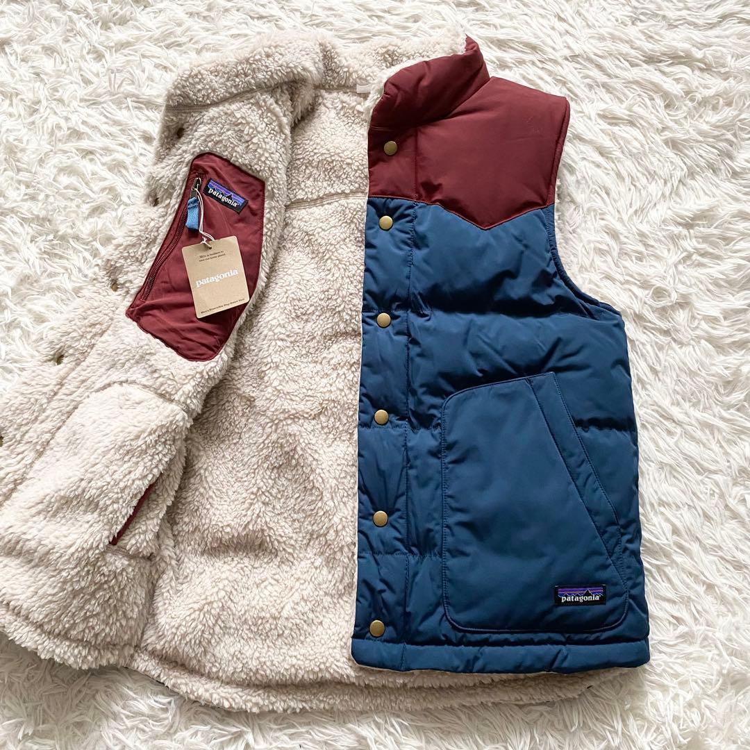新品タグ付★パタゴニア　リバーシブル　ダウンベスト　ビビー　ボア　男女兼用　S