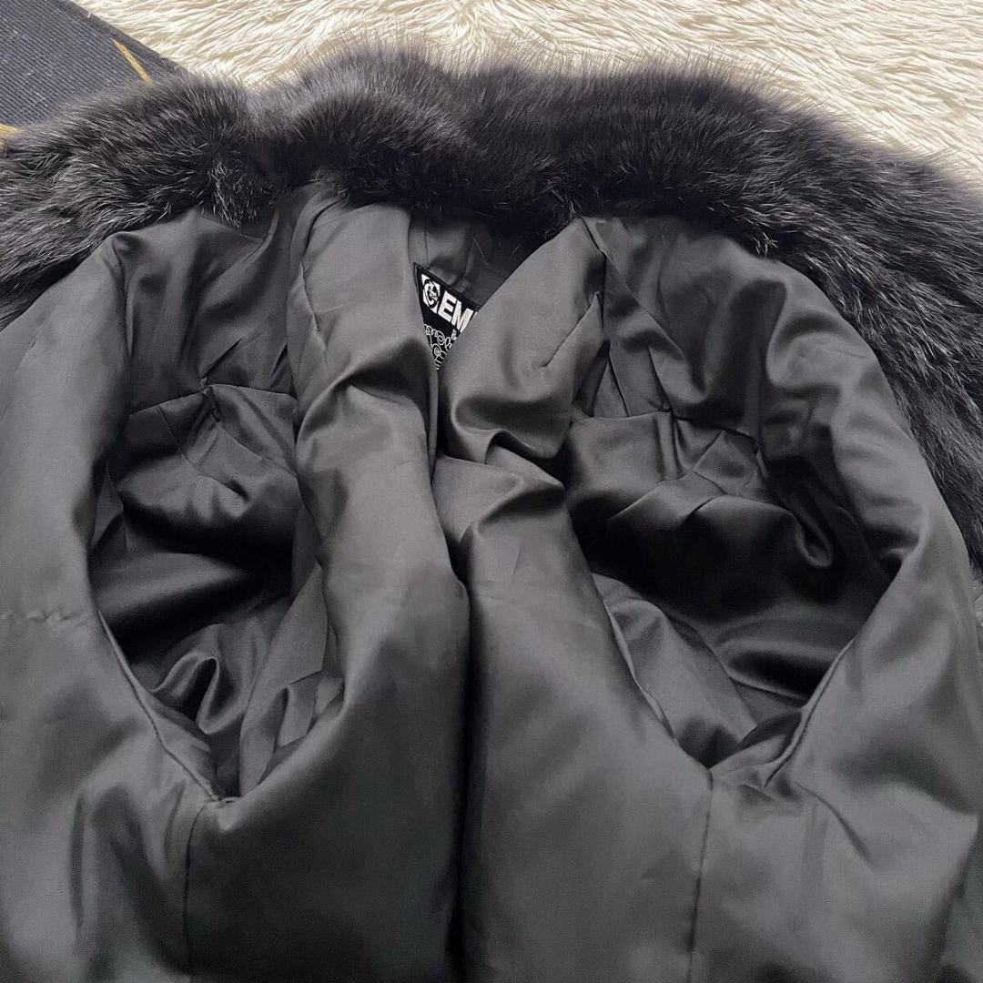 肉厚◎/総丈84 紫/ブルーフロスト/フォックス ファーコート 毛皮 L エンバ