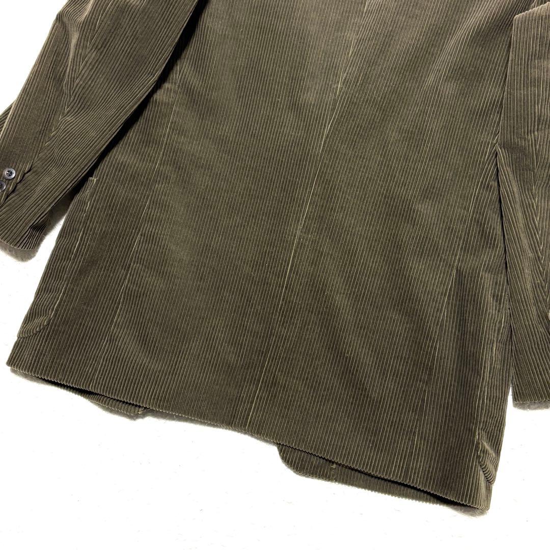バーバリー 太畝コーデュロイ テーラードジャケット 2B カーキ L