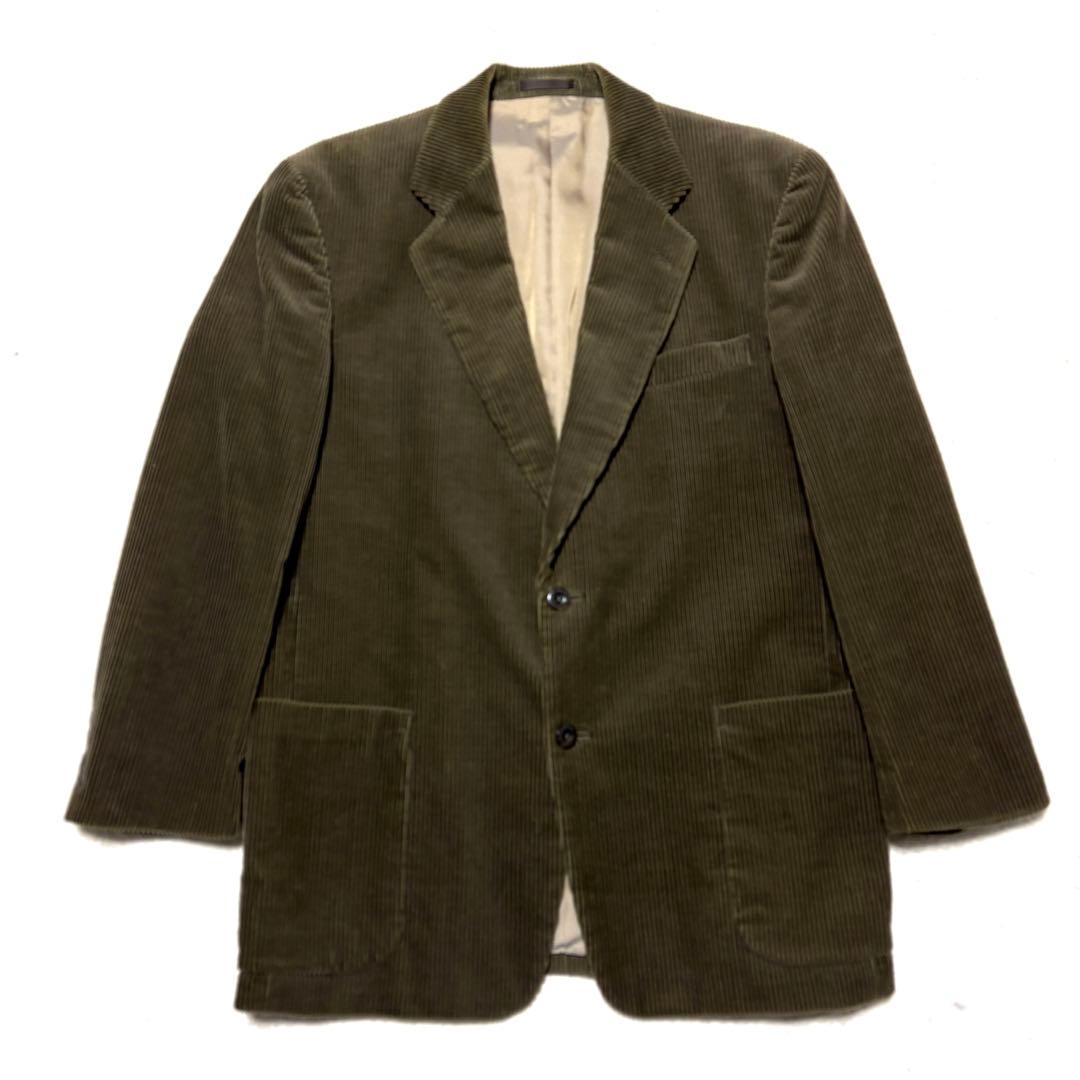 バーバリー 太畝コーデュロイ テーラードジャケット 2B カーキ L