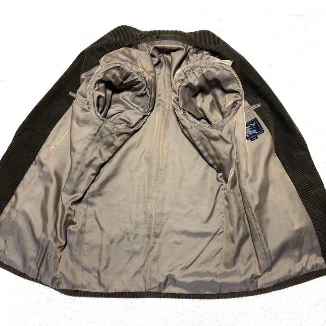 バーバリー 太畝コーデュロイ テーラードジャケット 2B カーキ L