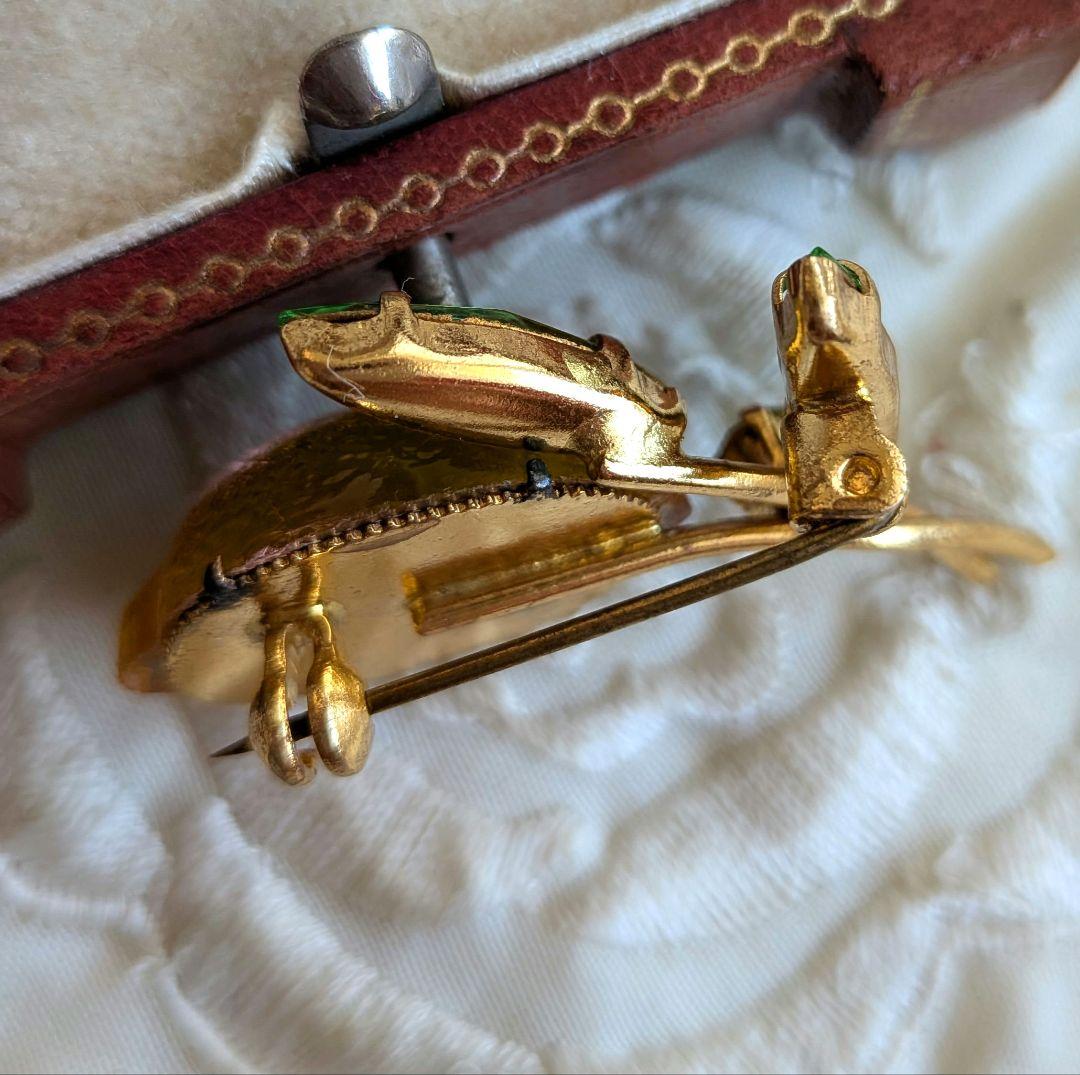 【訳あり】AUSTRIA製 フルーツガラス レモン ブローチ ヴィンテージ