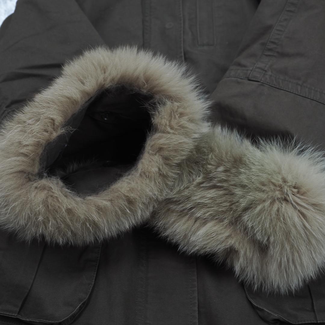 G6884*anatelier アナトリエ☆Aライン☆ファー☆コート☆カーキ