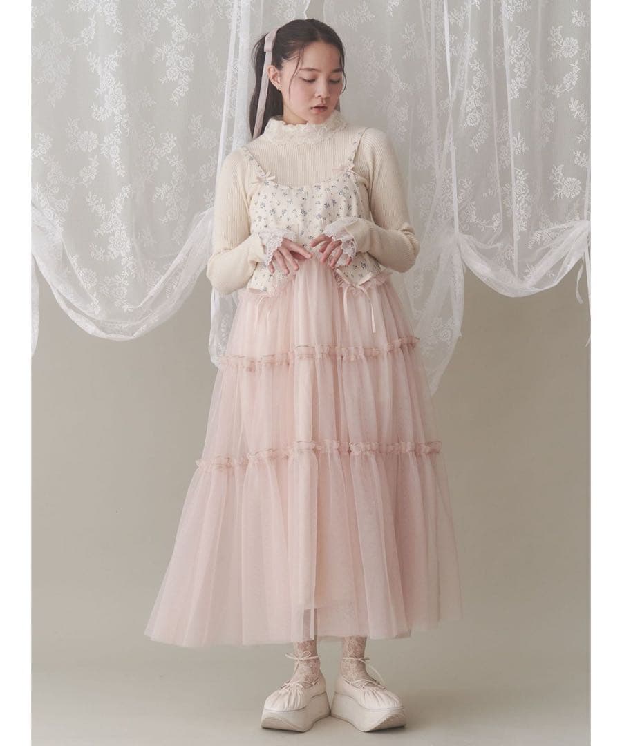 merryjenny petit flowerチュールキャミワンピース