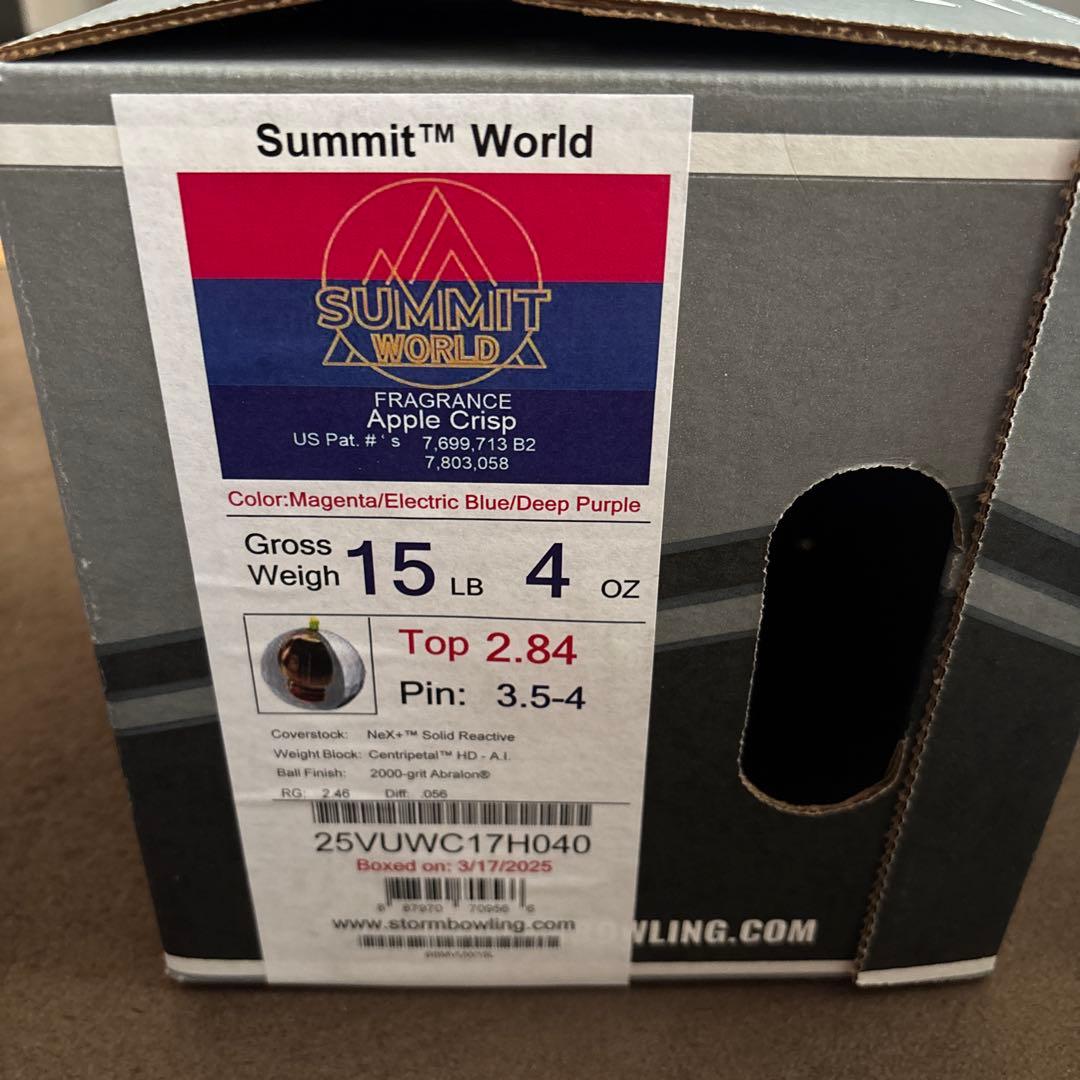 新品SUMMIT WORLD ボウリングボール 15 lb