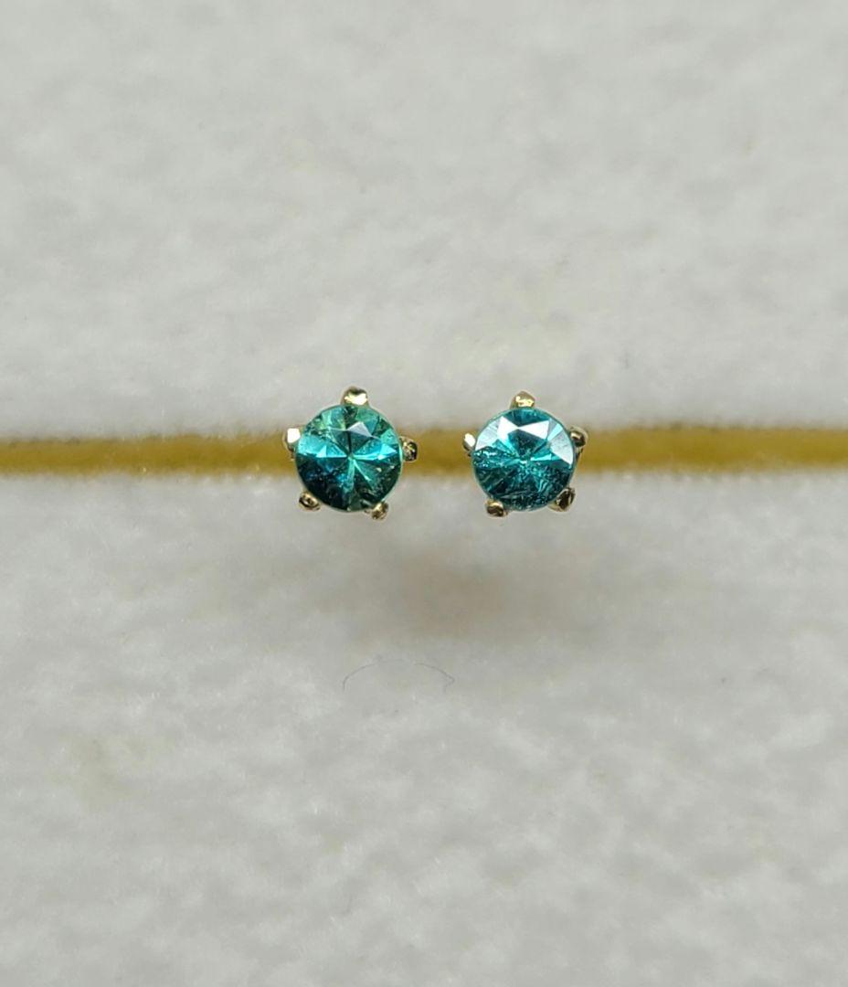 ふじ★ブラジルバターリャパライバトルマリン★ピアスオーダー