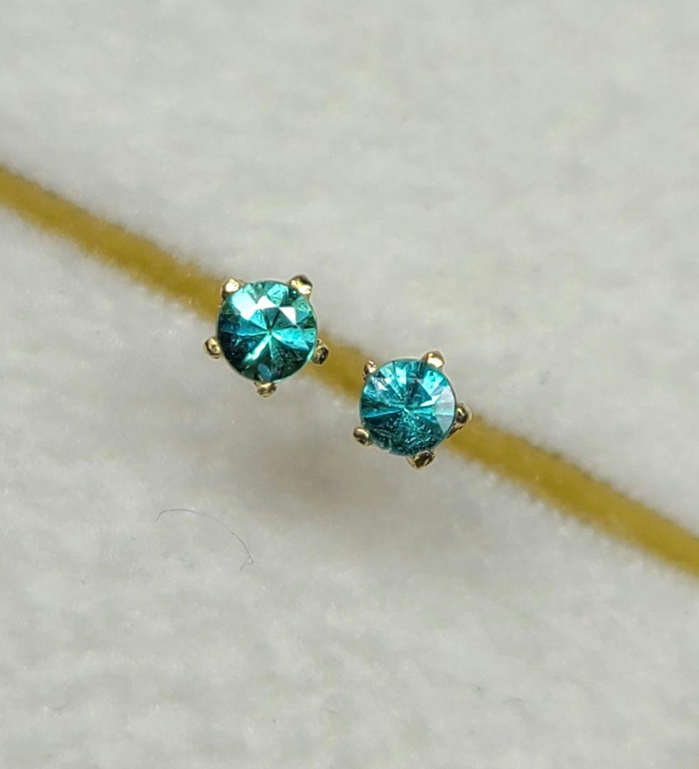 ふじ★ブラジルバターリャパライバトルマリン★ピアスオーダー