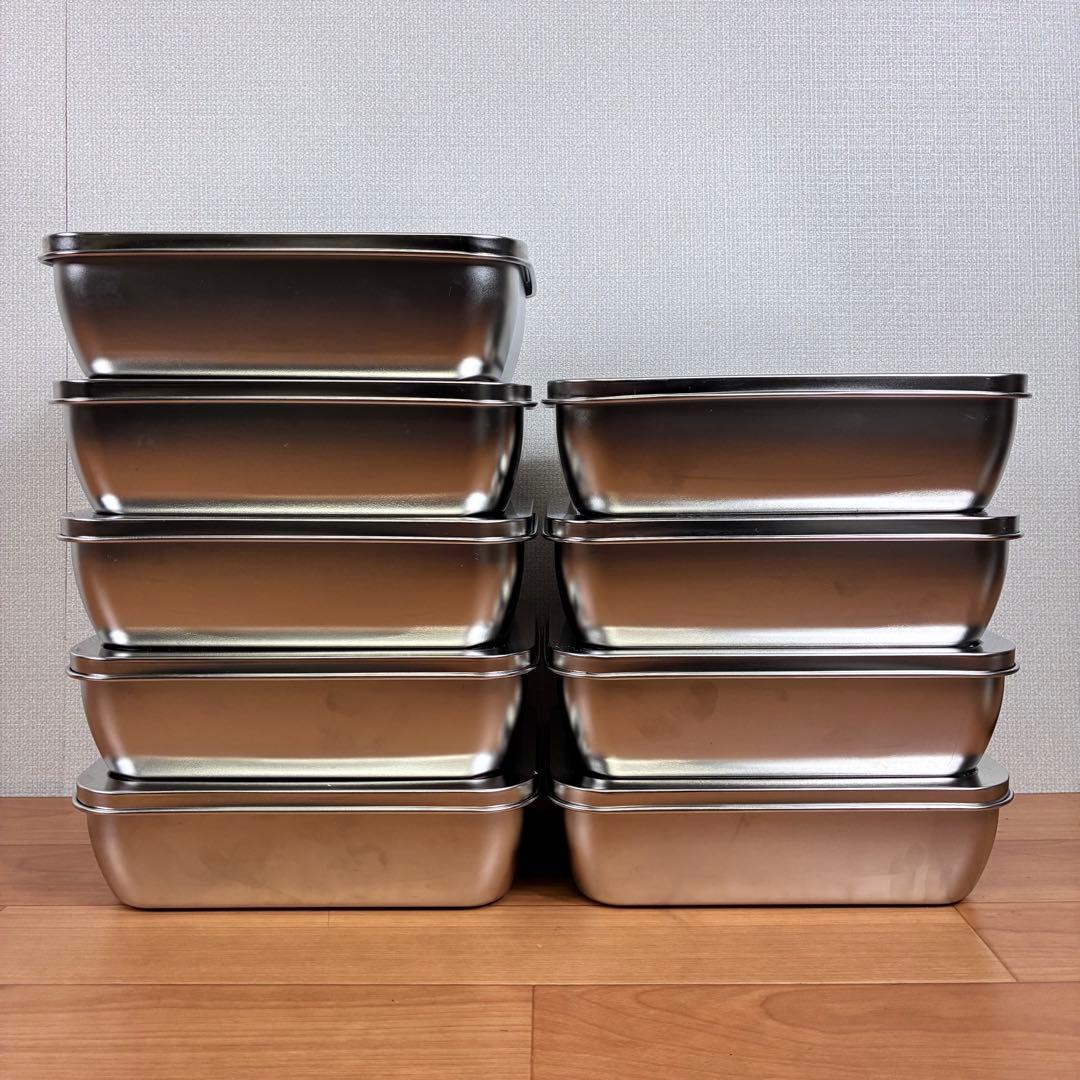 【美品】ステンレス 保存容器 バット 蓋付き 9個セット 業務用