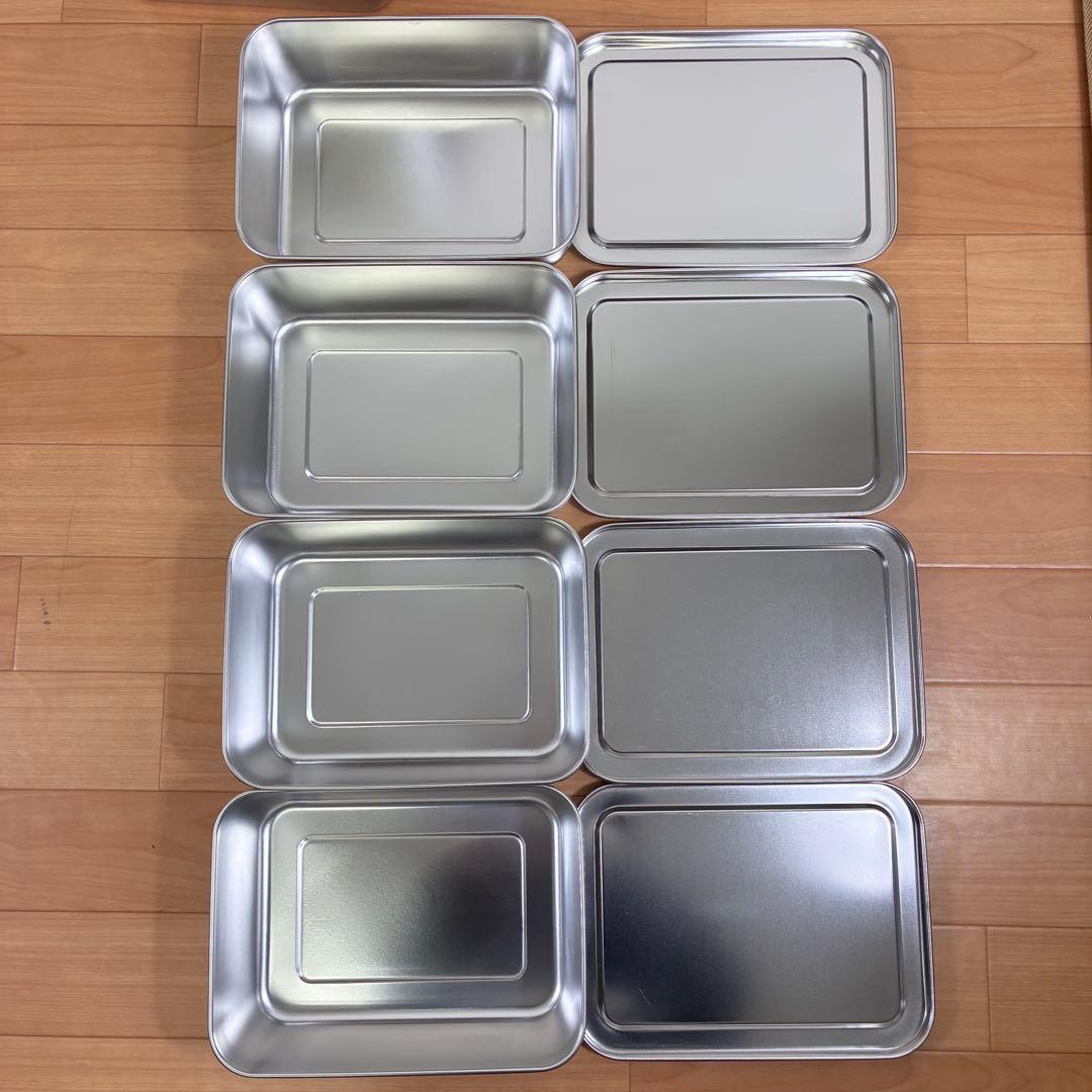 【美品】ステンレス 保存容器 バット 蓋付き 9個セット 業務用
