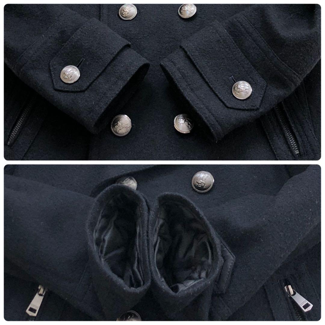 圧巻✨人気モデル　バーバリーブラックレーベル　ナポレオンコート　ロゴボタン