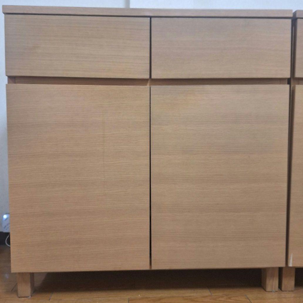 【出品 2/10まで!!】 無印良品 キャビネット タモ材 廃盤 幅80cm
