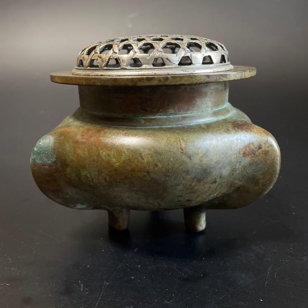 時代物　古銅香炉　 斑紫銅　在名あり5