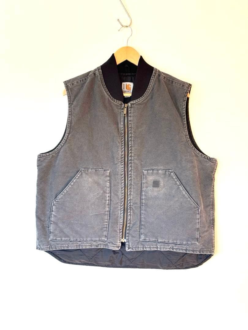 【大人気】良品 カーハート ダックベスト XL グレー フェード ヴィンテージ
