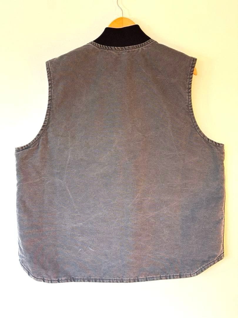 【大人気】良品 カーハート ダックベスト XL グレー フェード ヴィンテージ