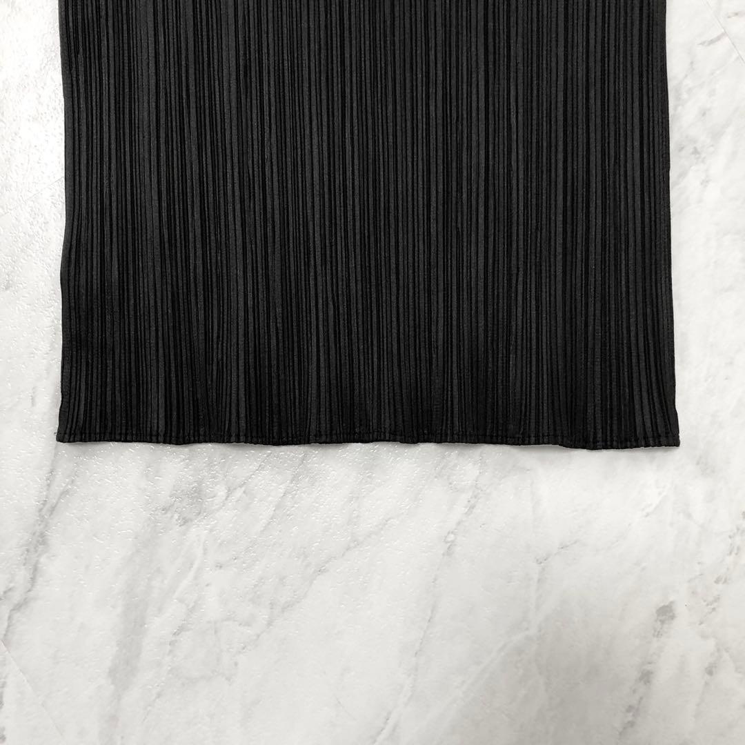 ✨極美品✨プリーツプリーズ 長袖カットソー ハイネック XLサイズ ブラック