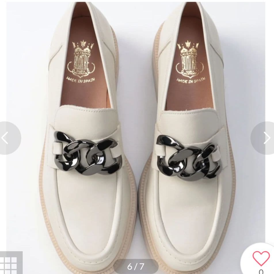 BONTRE　本革　白　ローファー　24.5厚底　新品