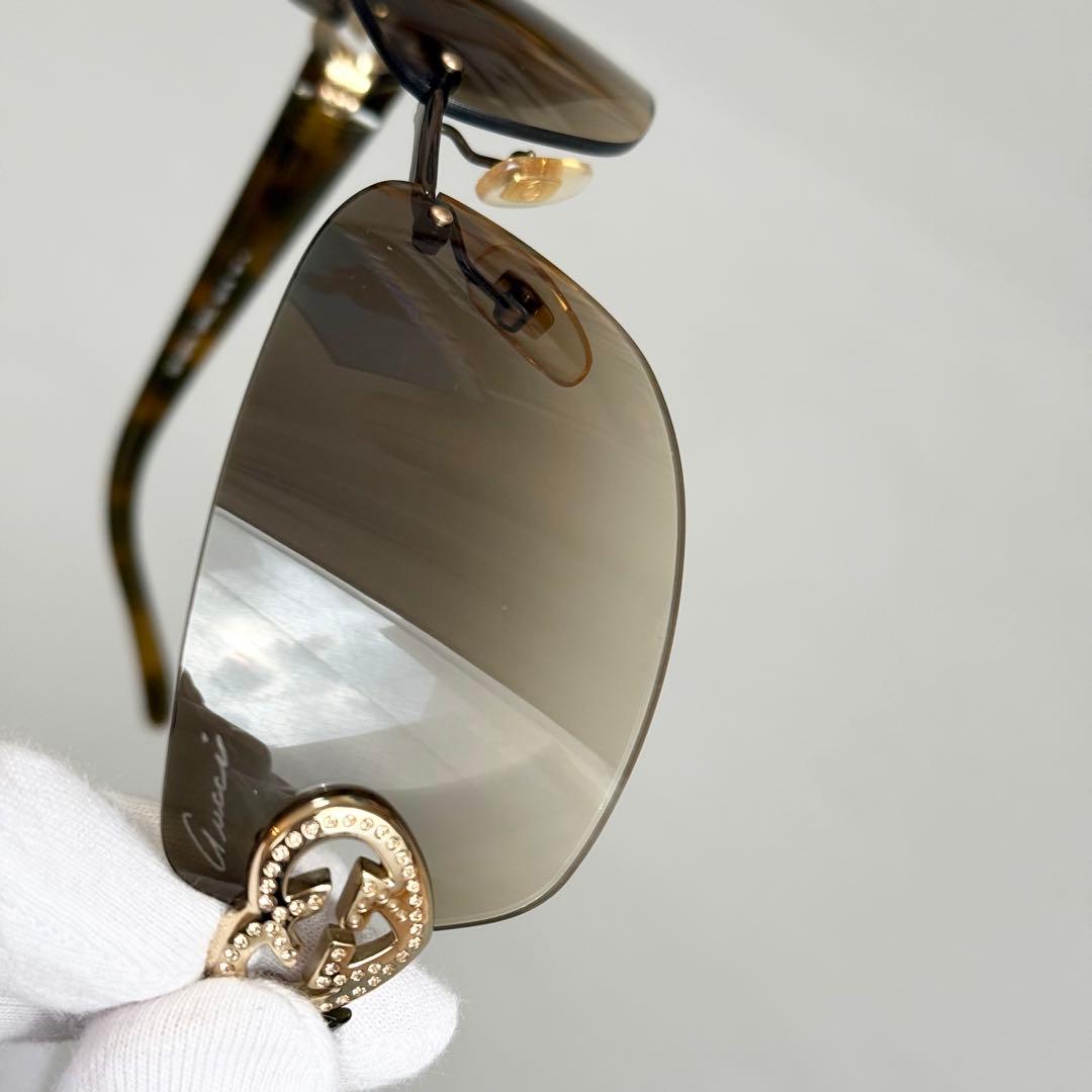 GUCCI ハート gg ラインストーン リムレス サングラス gg4201