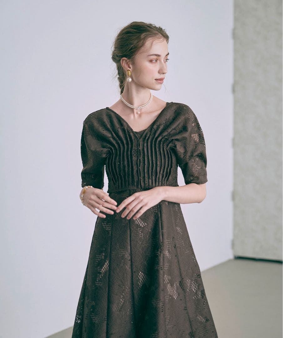 Dorry Doll ジャガード セット ドレス ブラウン