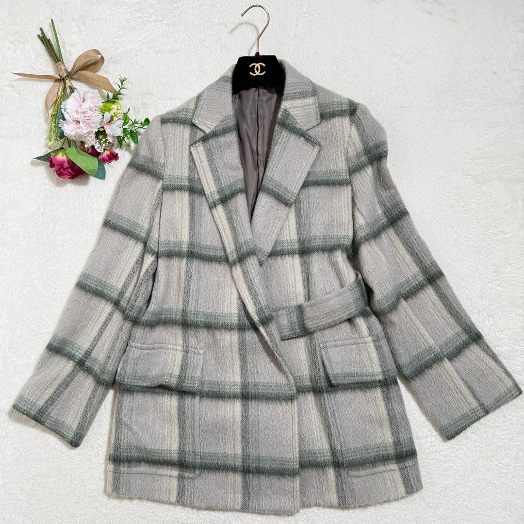 美品✨　AURALEE　シャギーチェックジャケット　白石麻衣さん　アルパカ　M
