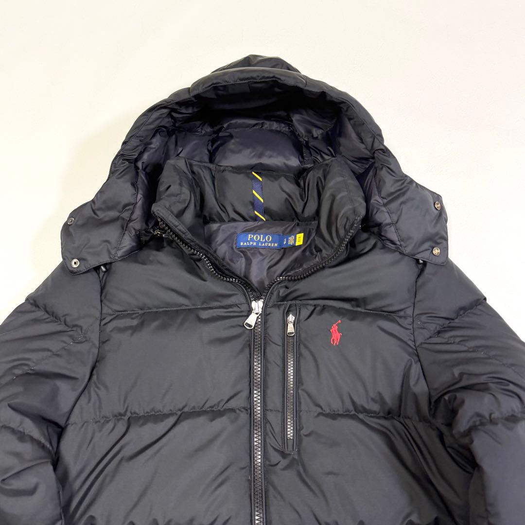ポロラルフローレン ダウンジャケット ポニー フード 近年モデル ブラック S