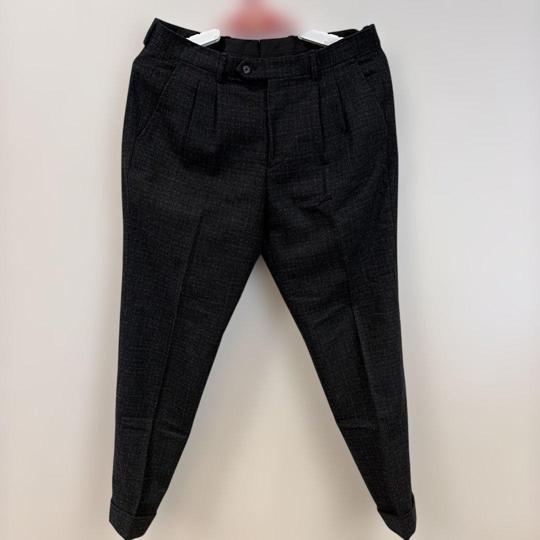 カノニコ ダブルジャケット セットアップ チェック グレー Super100