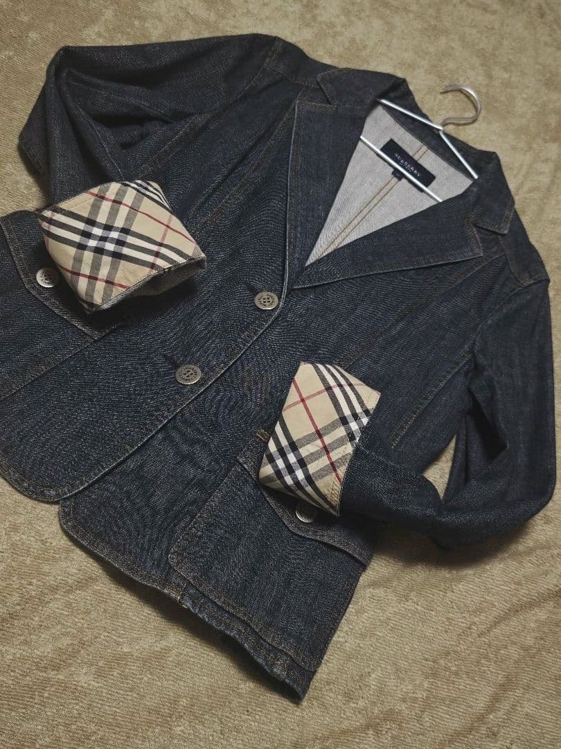 バーバリー デニムジャケット 42サイズ ノバチェック